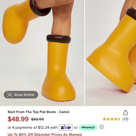 Fashion Nova Yellow and Black Winter Boots - Picture 1 of 5